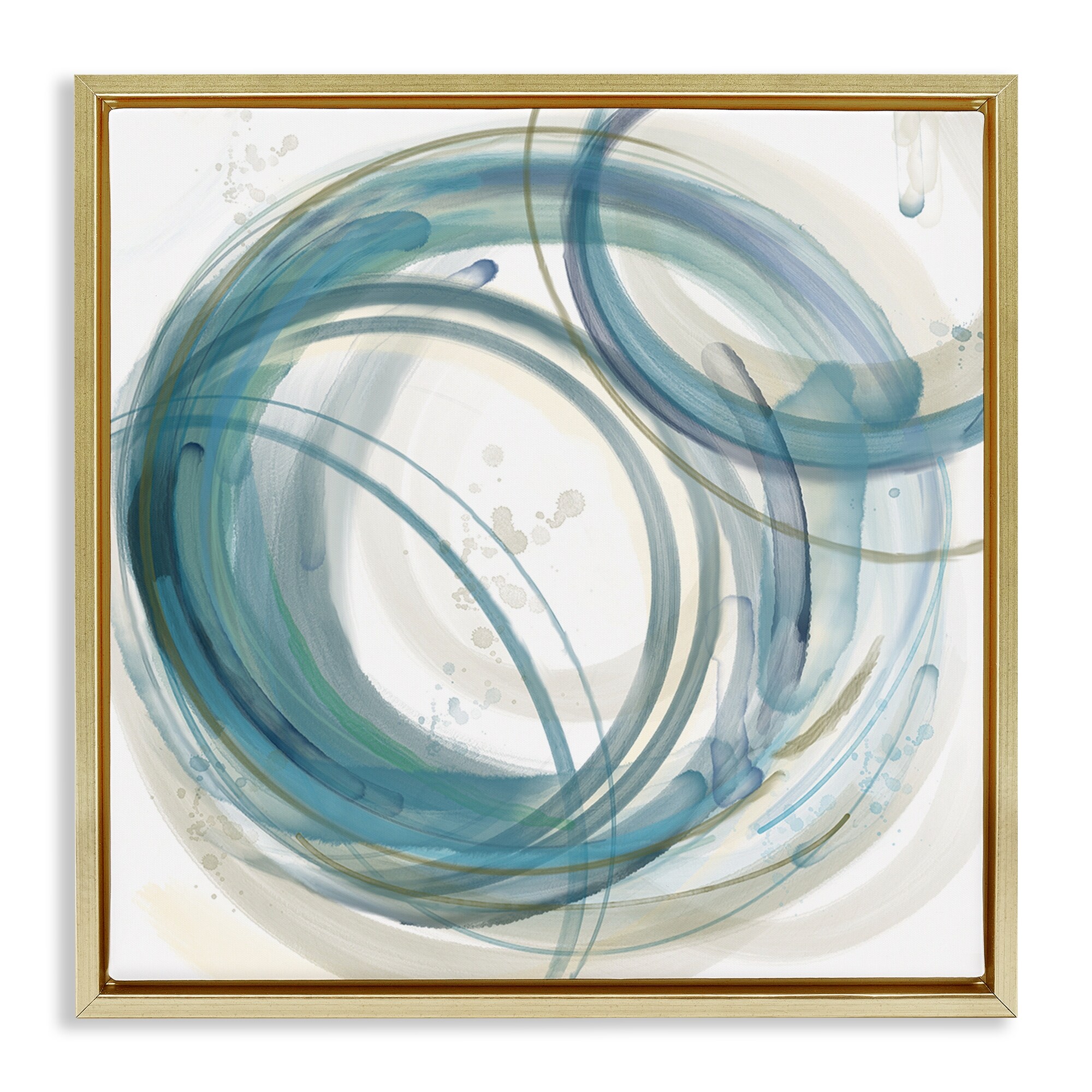 Stupell Round Circular Layered Shapes Framed Floater Canvas Wall Art Design By Nan
