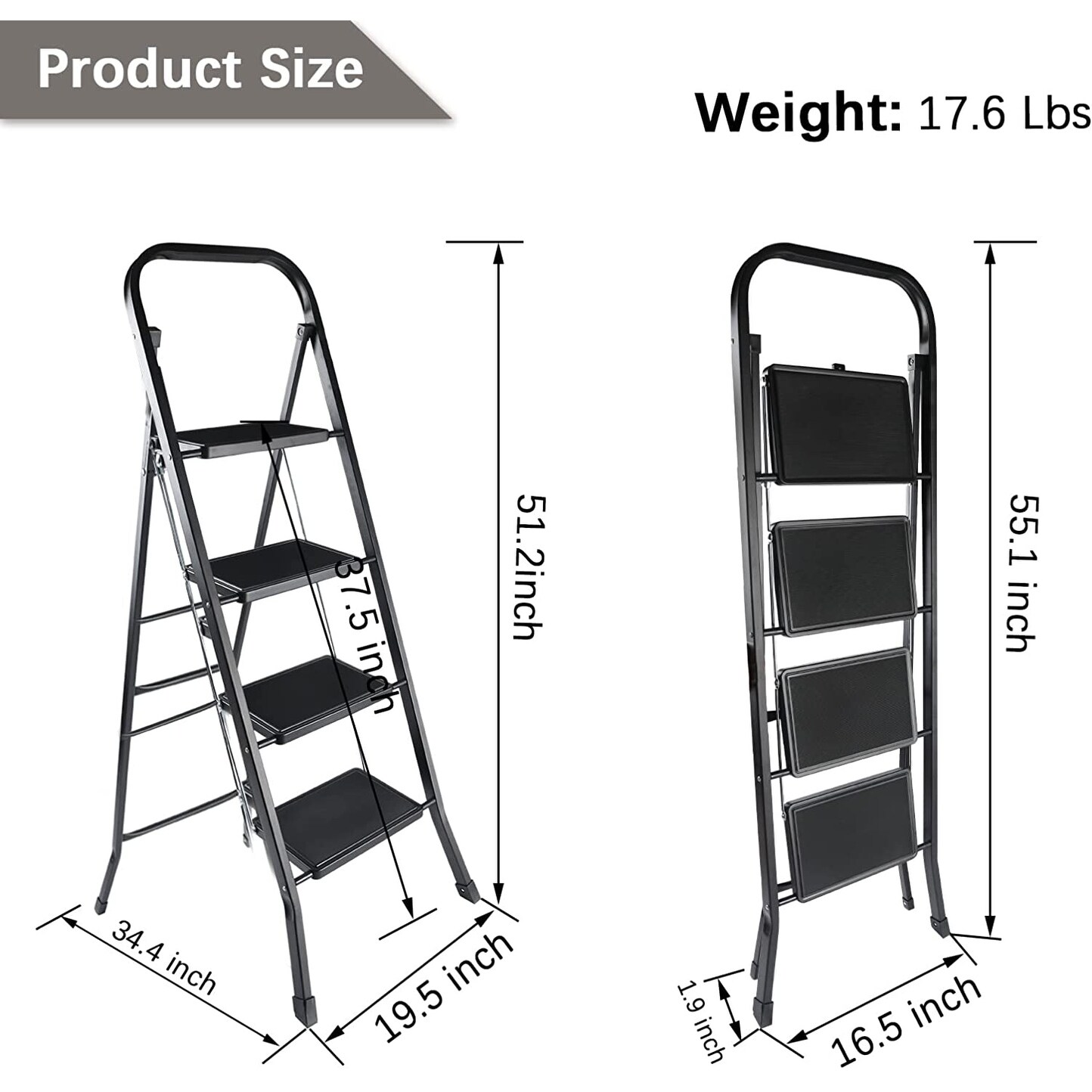 Black step deals ladder