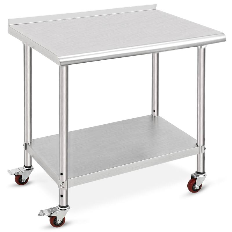 36" x 24" Stainless Steel Work Table with Under Shelf