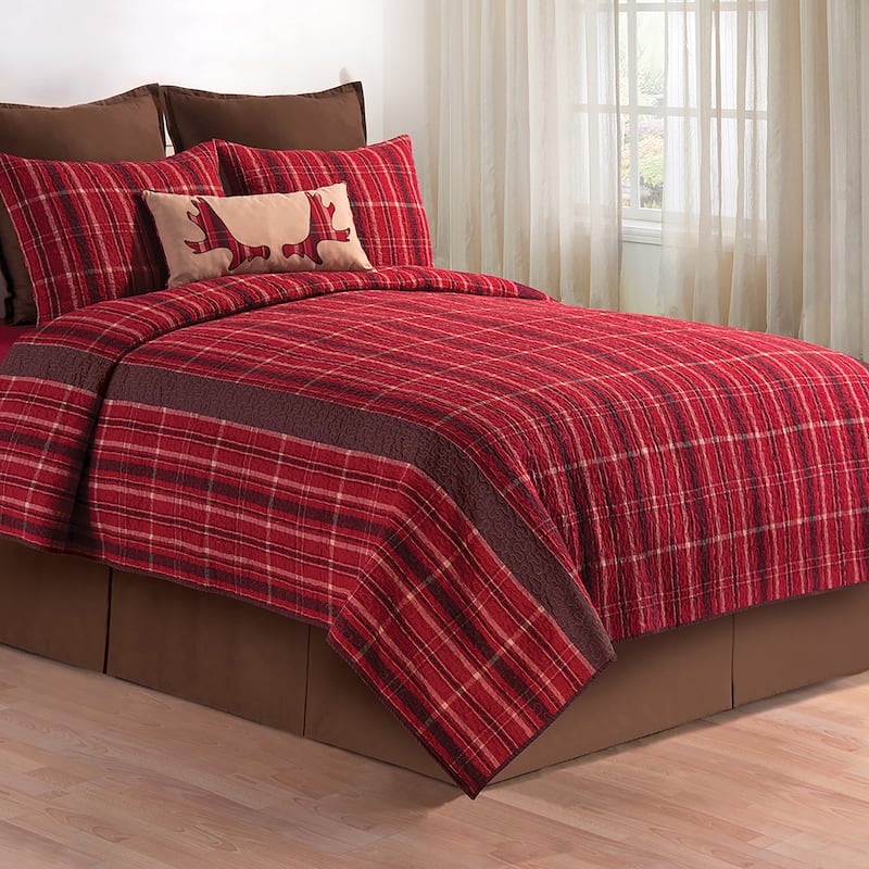 Arcadia Red Full/Queen Quilt Set