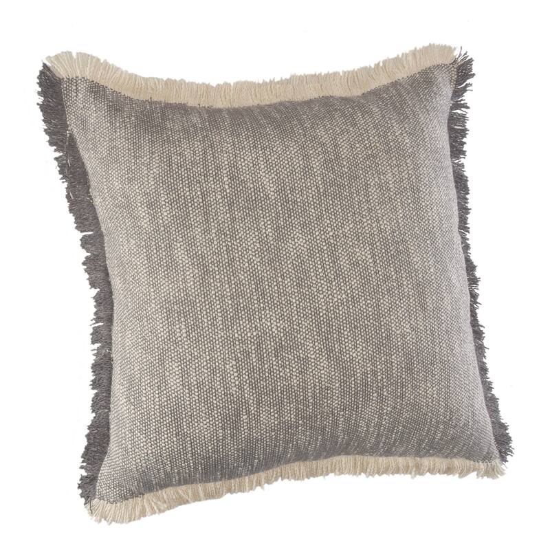 Sevita Two-Tone Cotton Fringe Throw Pillow