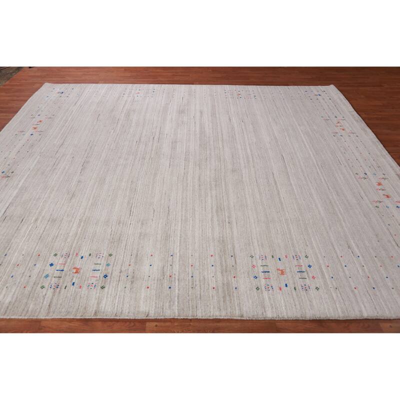 Tribal Gabbeh Indian Rug Hand-Knotted Wool Carpet - 8'5" x 9'9"