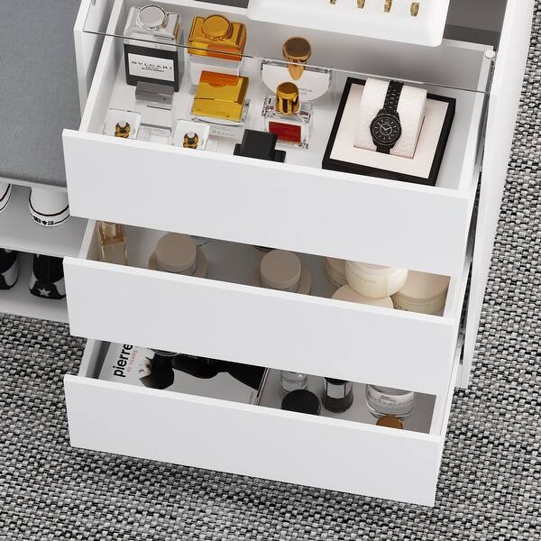 Cosmetic Storage Cabinet, Nine Spacious Drawers, Tempered Glass Top - Bed Bath & Beyond