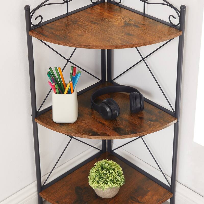 3-Tier Corner Shelf Industrial Triangle Display Storage Rack