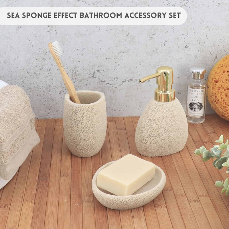 Stylish Sea Sponge Inspired Bathroom Accessory Set