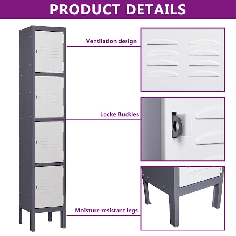Metal Locker 4 Doors - N/A
