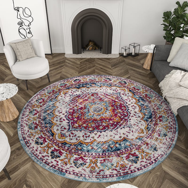 Gematria Bohemian & Eclectic Medallion Indoor Area Rug
