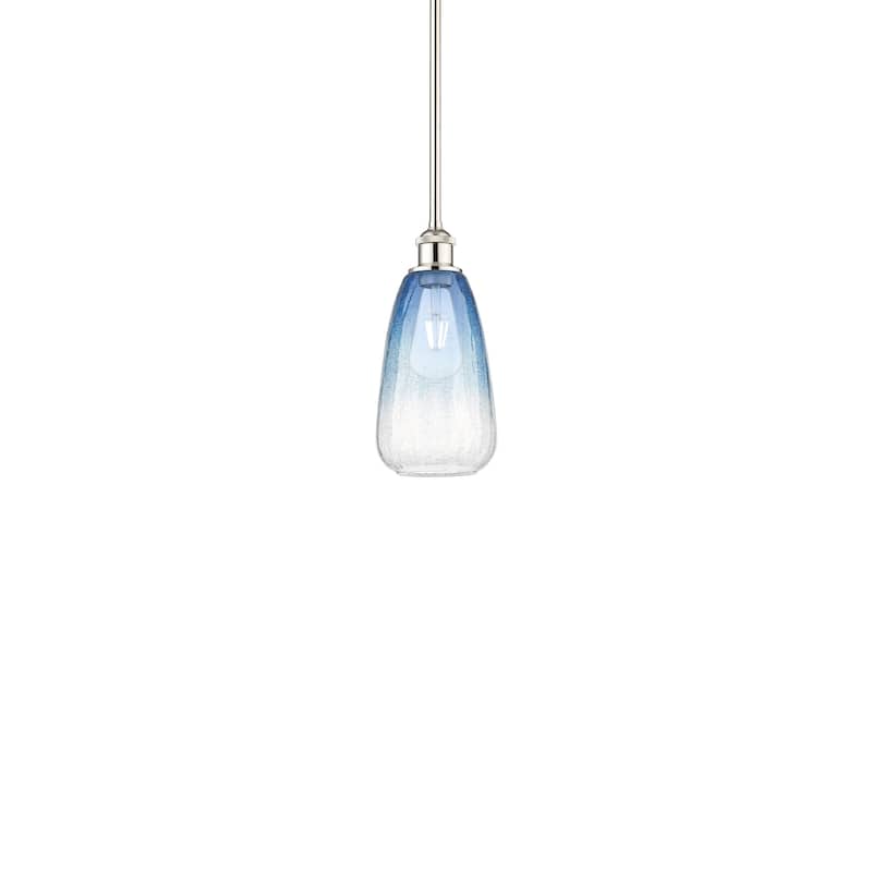 Innovations Lighting 616-1S-13-6 Brookhaven Almond Pendant Brookhaven - Polished Nickel / Sapphire Blue