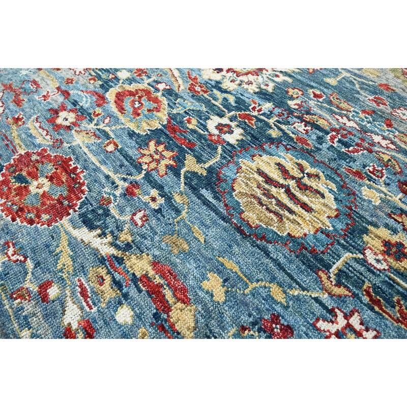 LoomBloom Blue Hand Knotted Traditional Oushak Oriental Area Rug - 8' x 9' 10''