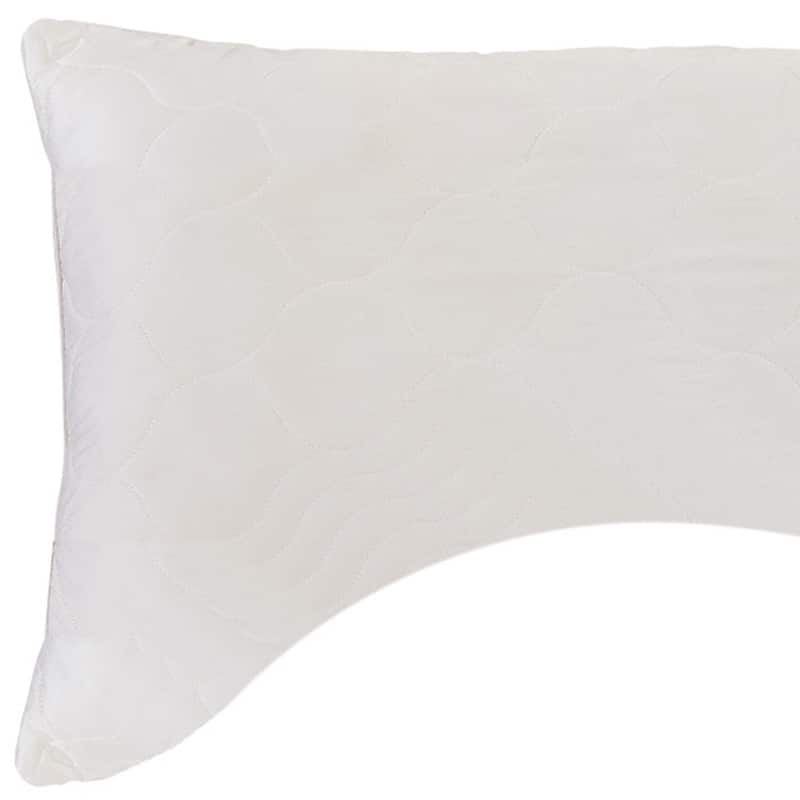 HomeRoots Cotton Latex Foam And Wool Hypoallergenic Ergonomic Queen Size Bed Pillow - Ivory