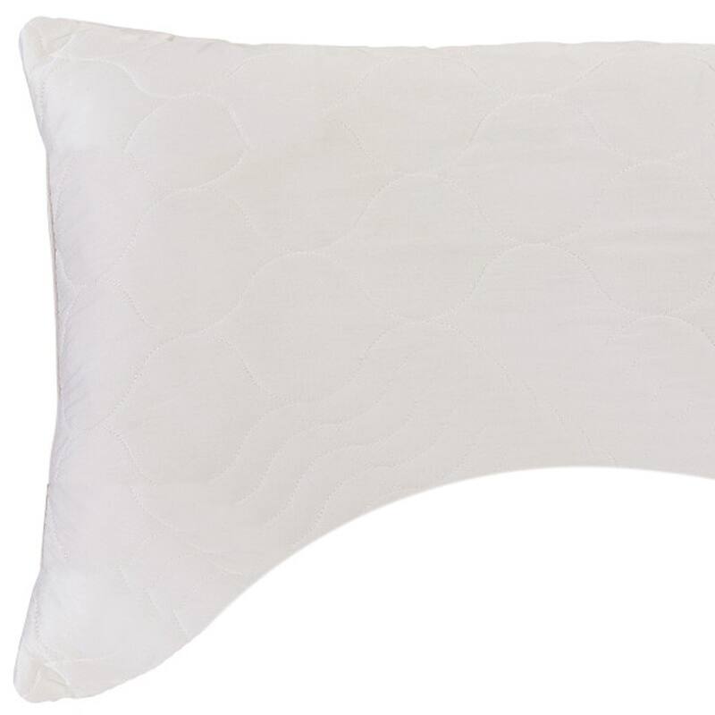 HomeRoots Cotton Latex Foam And Wool Hypoallergenic Ergonomic Standard Size Bed Pillow - Ivory