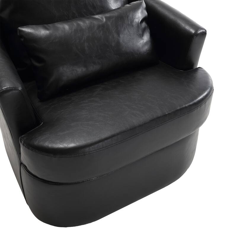 Comfy Round Accent Sofa Chair for Living Room, 360 Degree Swivel Barrel Club Chair for Nursery, Hotel, Bedroom, Office, Lounge