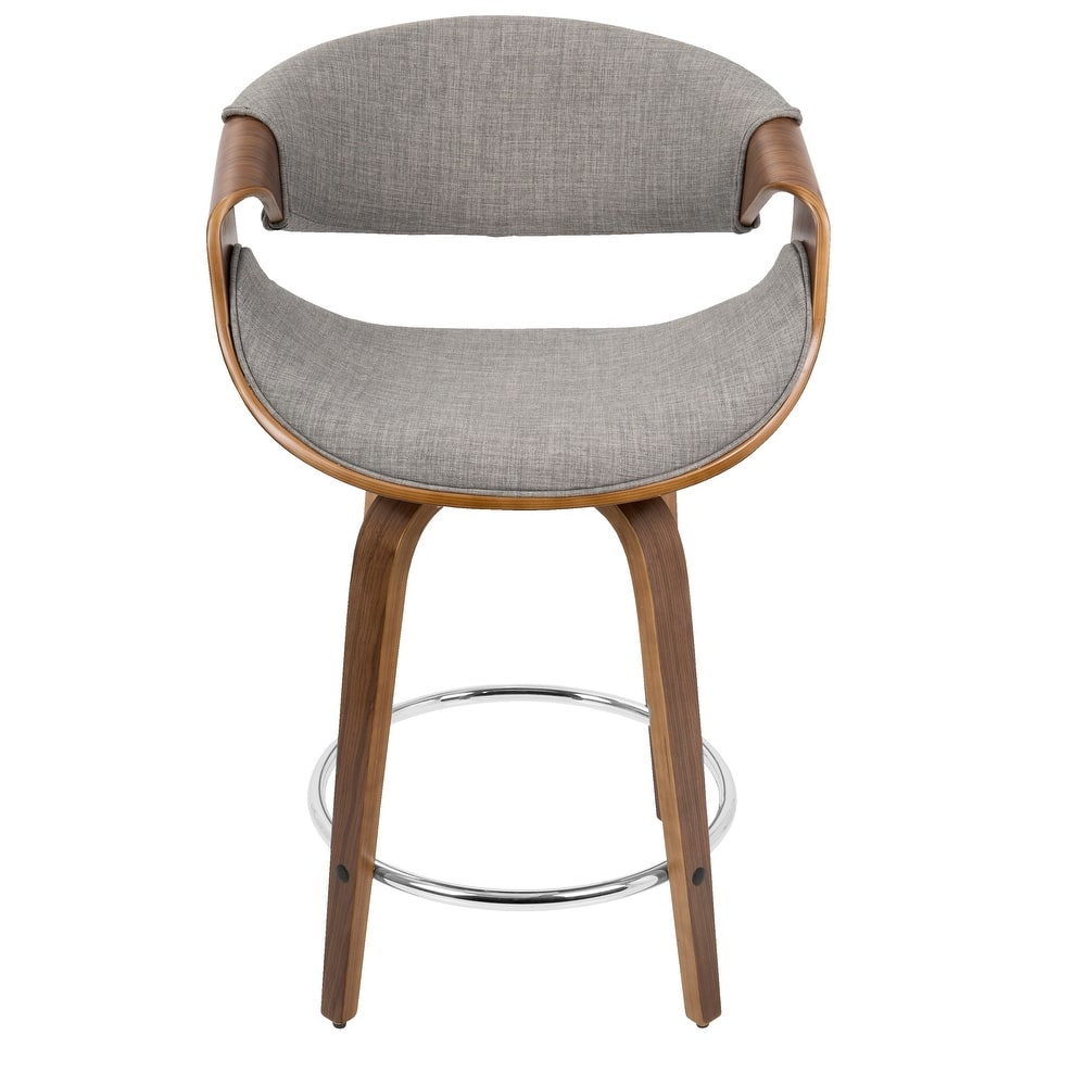 Carson Carrington Sauda 24" Fixed-Height Counter Stools with Bent Wood Legs & Round Footrest (Set of 2)