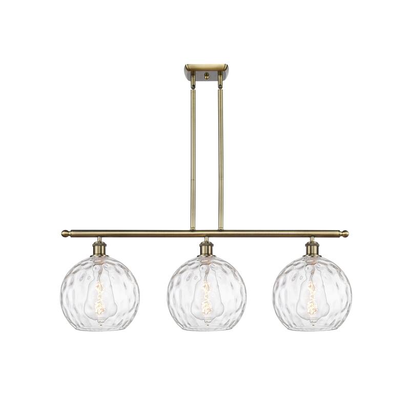 Innovations Lighting 516-3I-13-37 Athens Linear Athens 3 Light 37" - Antique Brass / Clear Water Glass