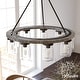 preview thumbnail 1 of 7, Hunter Devon Park 9-Light Chandelier, Wagon Wheel - Dining Room - Rustic, Farmhouse, Clear Glass Onyx Bengal-Barnwood