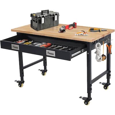 48*24*1.2 Inch Workbench for Garage with Drawer & Rolling Casters - N/A