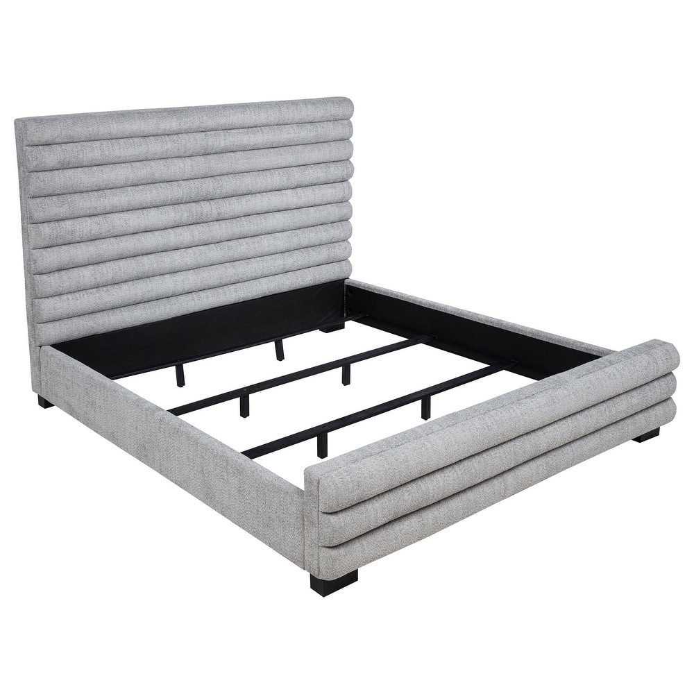 Patricia Boucle Upholstered Bed Grey