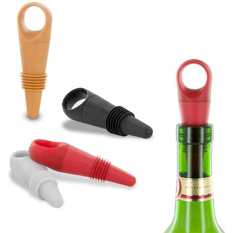 Houdini Wine Bottle Stoppers, 4 Pack - Assorted Colors