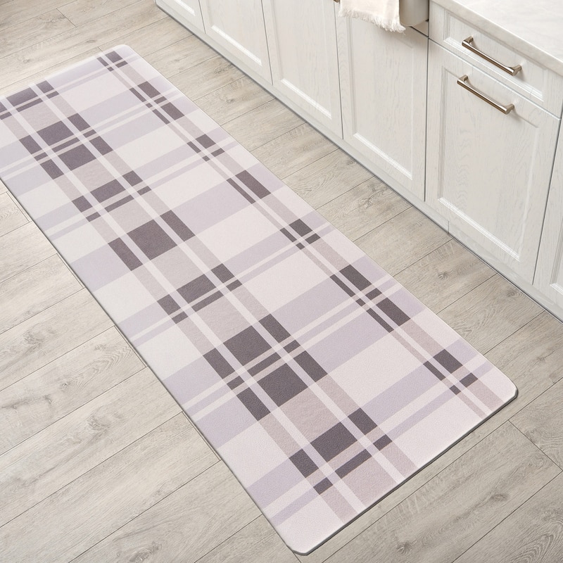 World Rug Gallery Plaid Anti-Fatigue Standing Mat