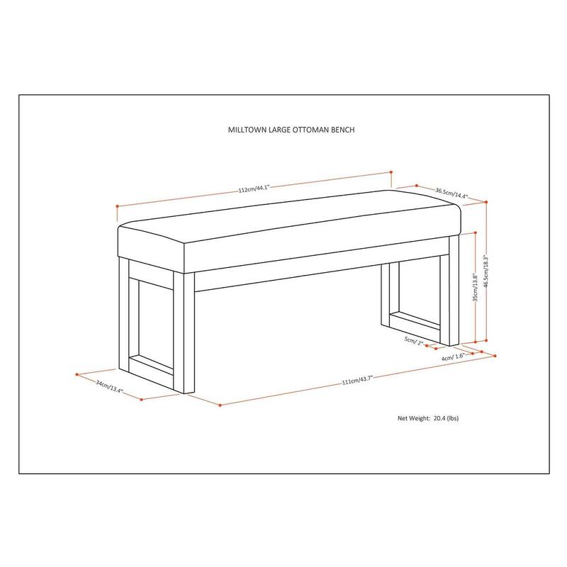Milltown - Large Ottoman Bench - Tanners Brown