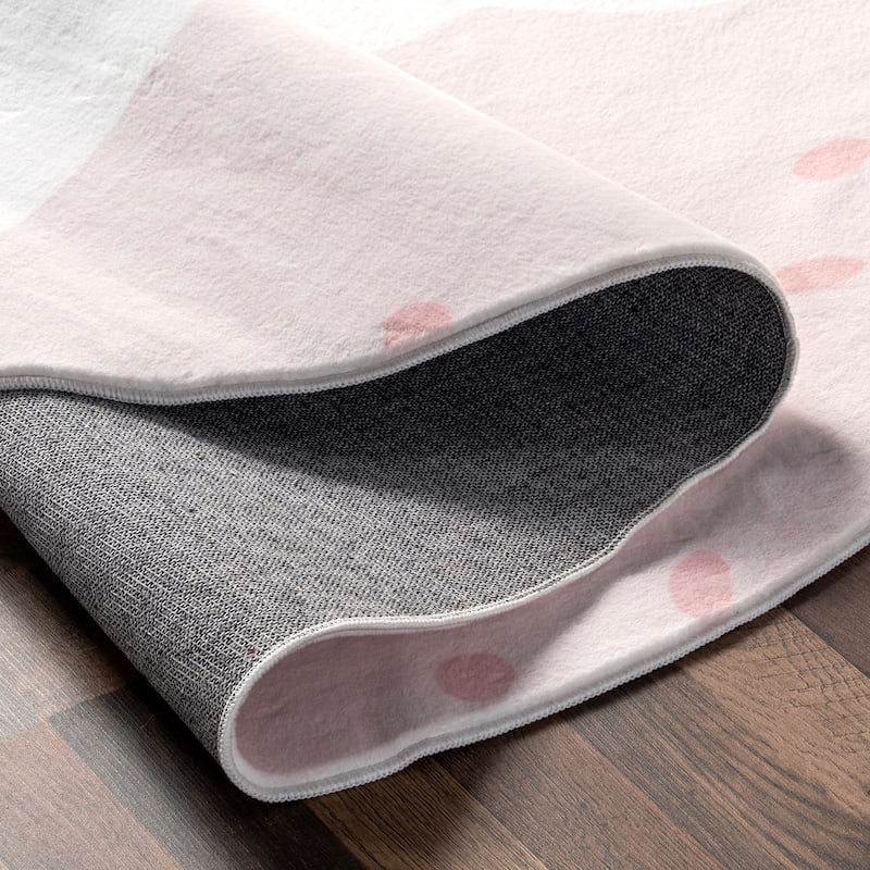 Nuloom Jovie SpinClean Polar Bear Machine Washable Kids Area Rug