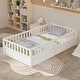 preview thumbnail 8 of 12, Twin Size Floor Bed with Support slat and High Security Barrier White
