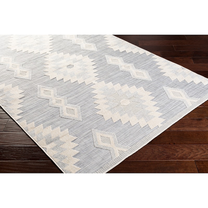 Avril Indoor/ Outdoor Southwestern Stripe Area Rug