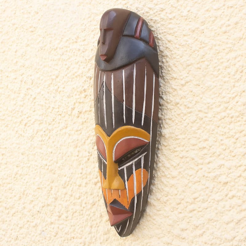 Novica Handmade Face To Face African Wood Mask