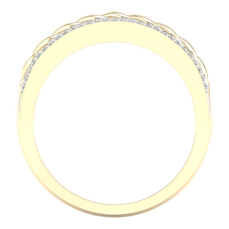 1/6ct TDW Diamond Cuban Link Ring in 10K Gold for Men