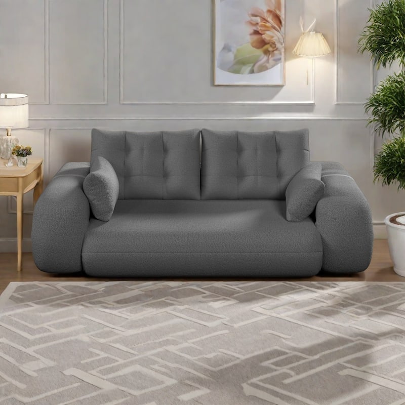 78.7" Teddy 3-Seater Sleeper Sofa Modular Floor, Convertible Lounge - Grey
