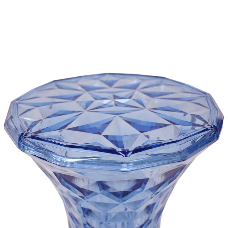 Plastic Side Table with a Diamond Pattern Design Clio Series