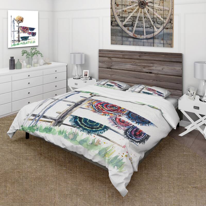 Designart 'Russian Rugs On Drying Line' Global Duvet Cover Set