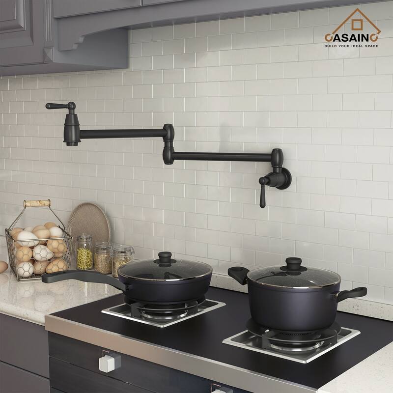 1.8 GPM Vintage Wall Mounted Pot Filler Kitchen Sink Faucet