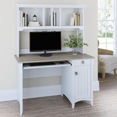 Bush Furniture Salinas Small Computer Desk with Storage Hutch
