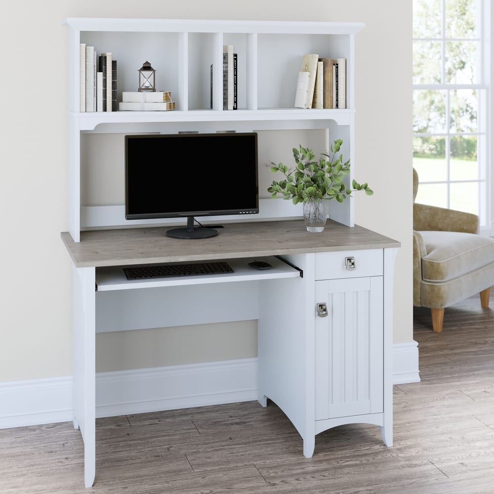 Bush Furniture Salinas Small Computer Desk with Storage Hutch