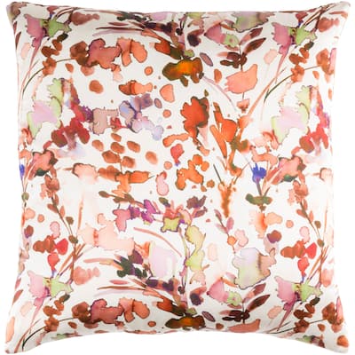 Decorative Frankie Orange 22-inch Throw Pillow Cover