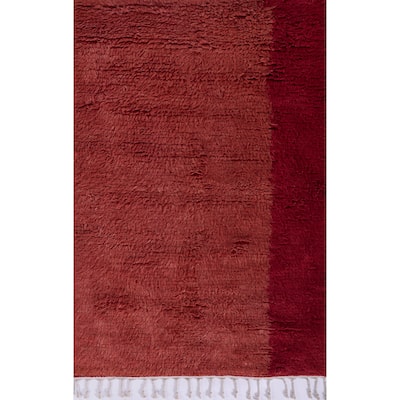 Momeni Neo Morrocan Hand Woven Wool Geometric Shag Rug.