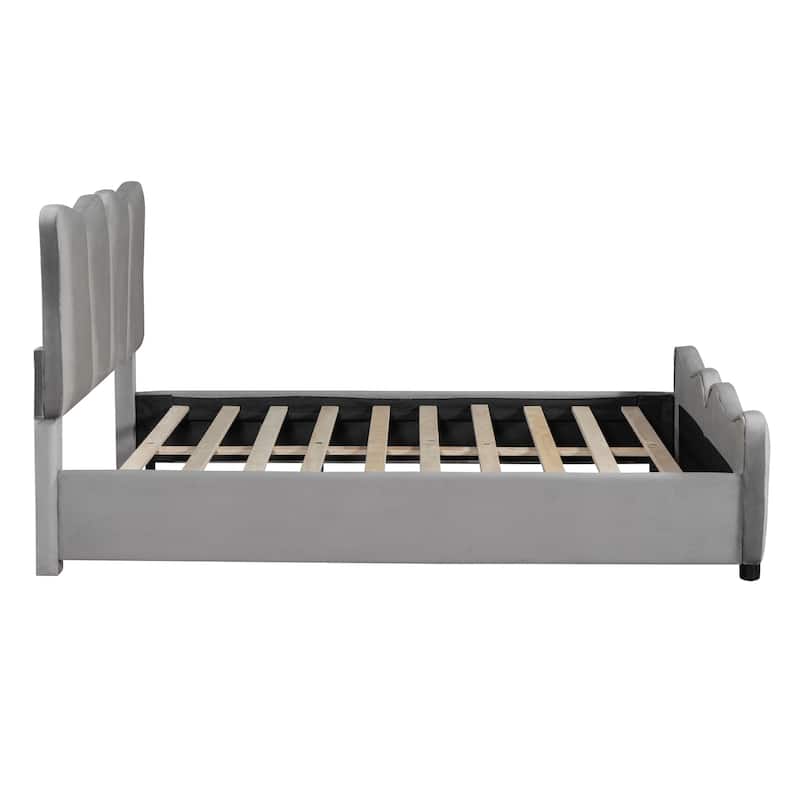 Platform Bed Velvet Upholstered Bed for bedroom