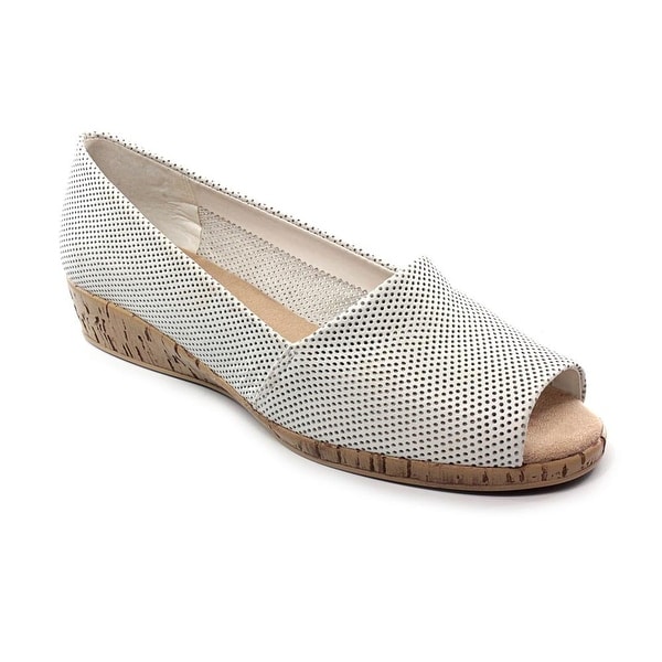 Aerosoles Sprig Break Women Open Toe Leather White Wedge Sandal