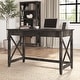 preview thumbnail 6 of 49, Key West 48W Writing Desk by Bush Furniture Dark Gray Hickory