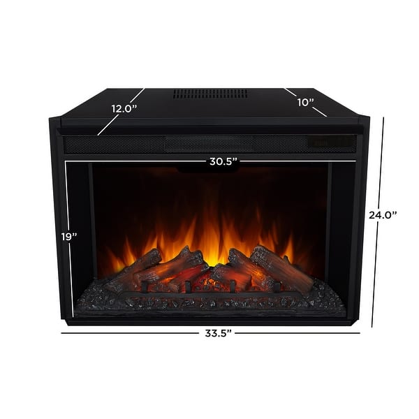dimension image slide 2 of 3, Tracey 84" TV Stand Electric Fireplace by Real Flame