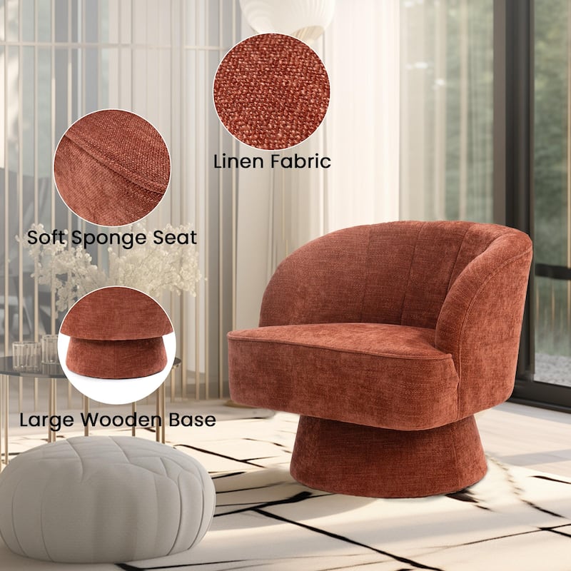 Upholstered Swivel Accent Chair Armchair, Barrel Chair, Club Chair
