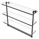 preview thumbnail 10 of 32, Allied Brass 16 Inch Triple Tiered Glass Shelf with Integrated Towel Bar