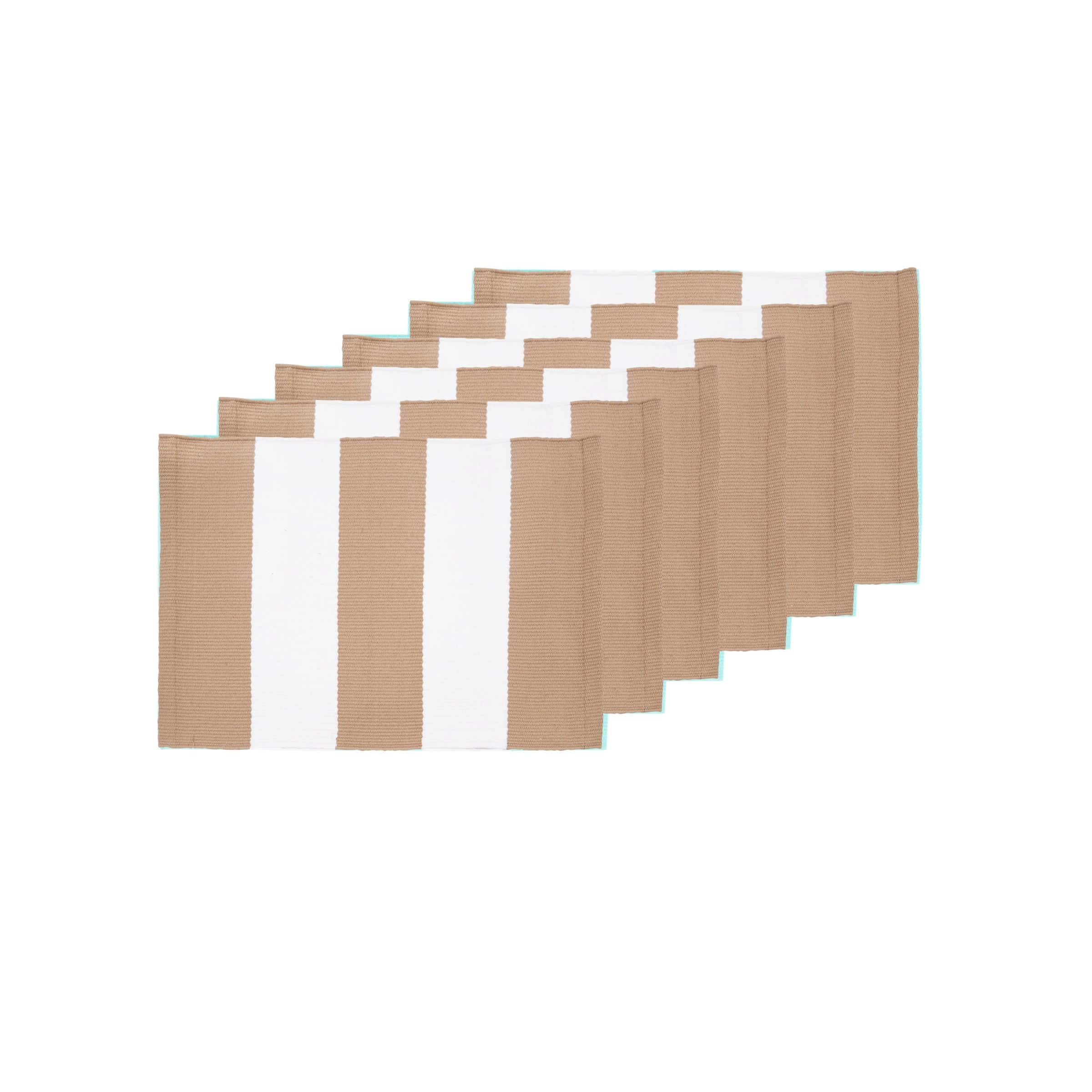 Cabana Khaki Stripes Placemat Set 6