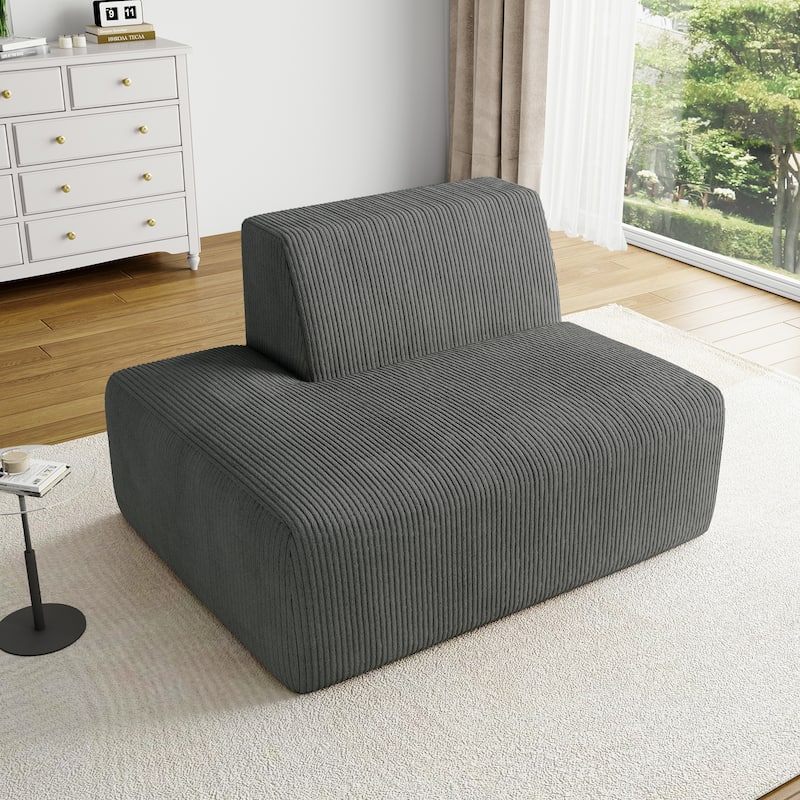 UIXE 50.7" W Soft Corduroy Sofa Chair Comfortable Lounge Chair For Indoor Space - 50.7" W x 31.8 H" 35.3 D"