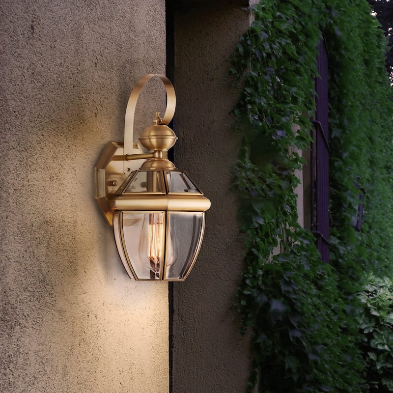 CO-Z Outdoor Wall Lantern Light Fixture - Brass
