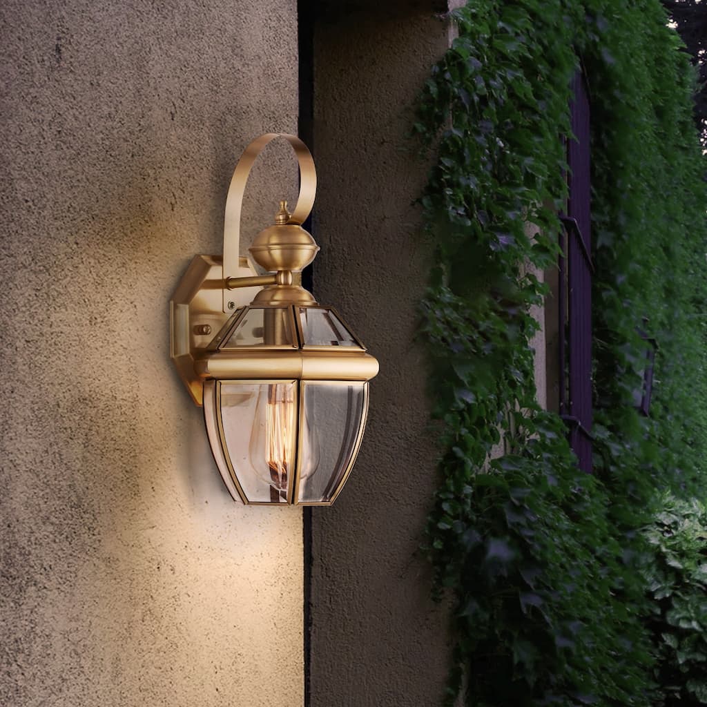 CO-Z Outdoor Wall Lantern Light Fixture - Brass