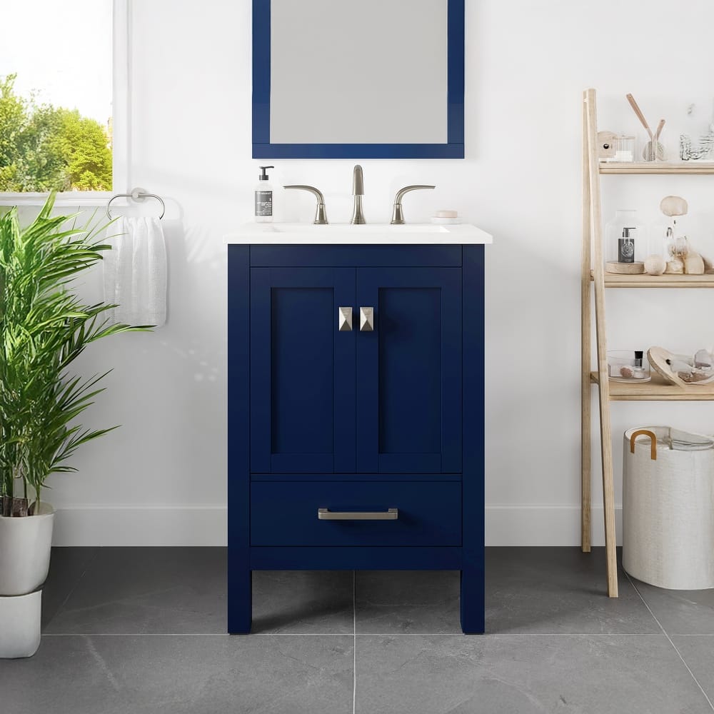 Eviva Aberdeen 24"W Bath Vanity with Carrara Quartz Top