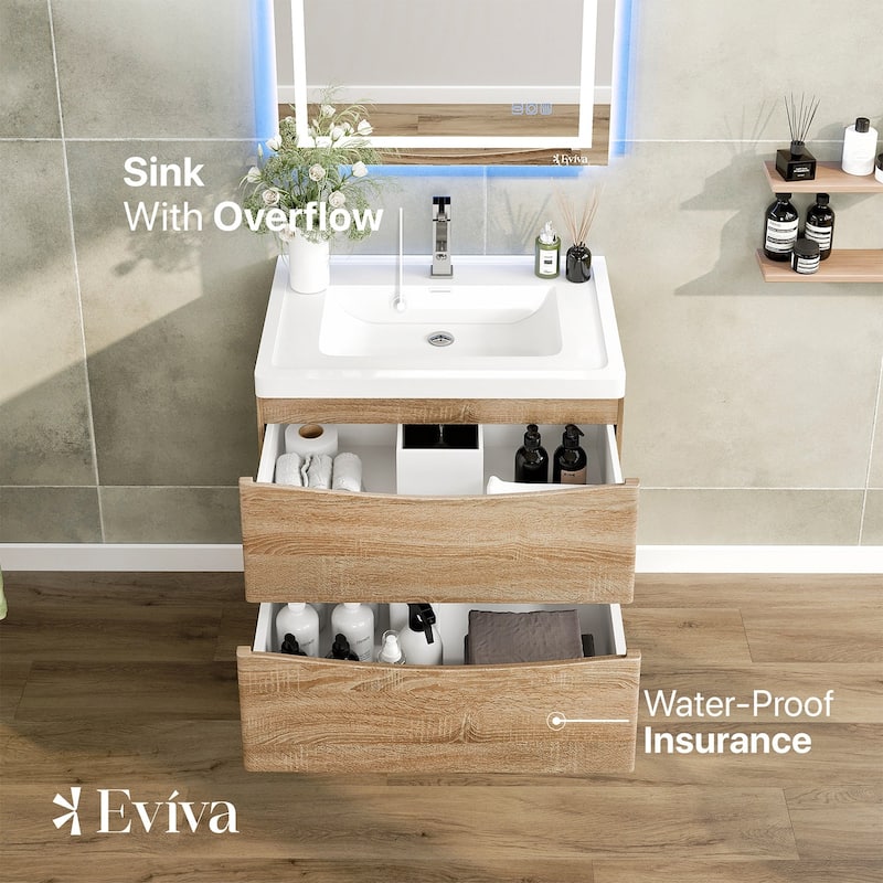 Eviva Smile 30 in. Bath Vanity with Integrated Acrylic Top
