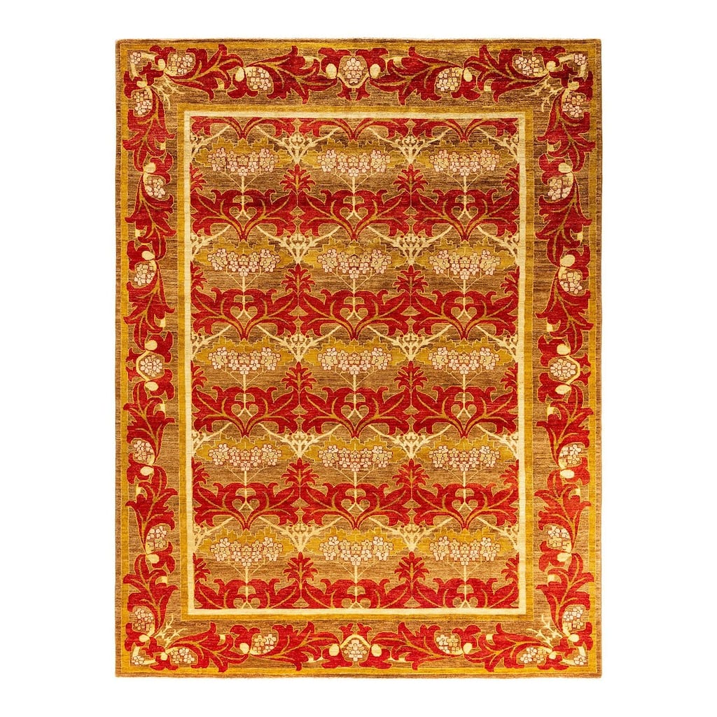 Overdyed, One-of-a-Kind Hand-Knotted Area Rug - Brown - 8' 10" x 11' 10"